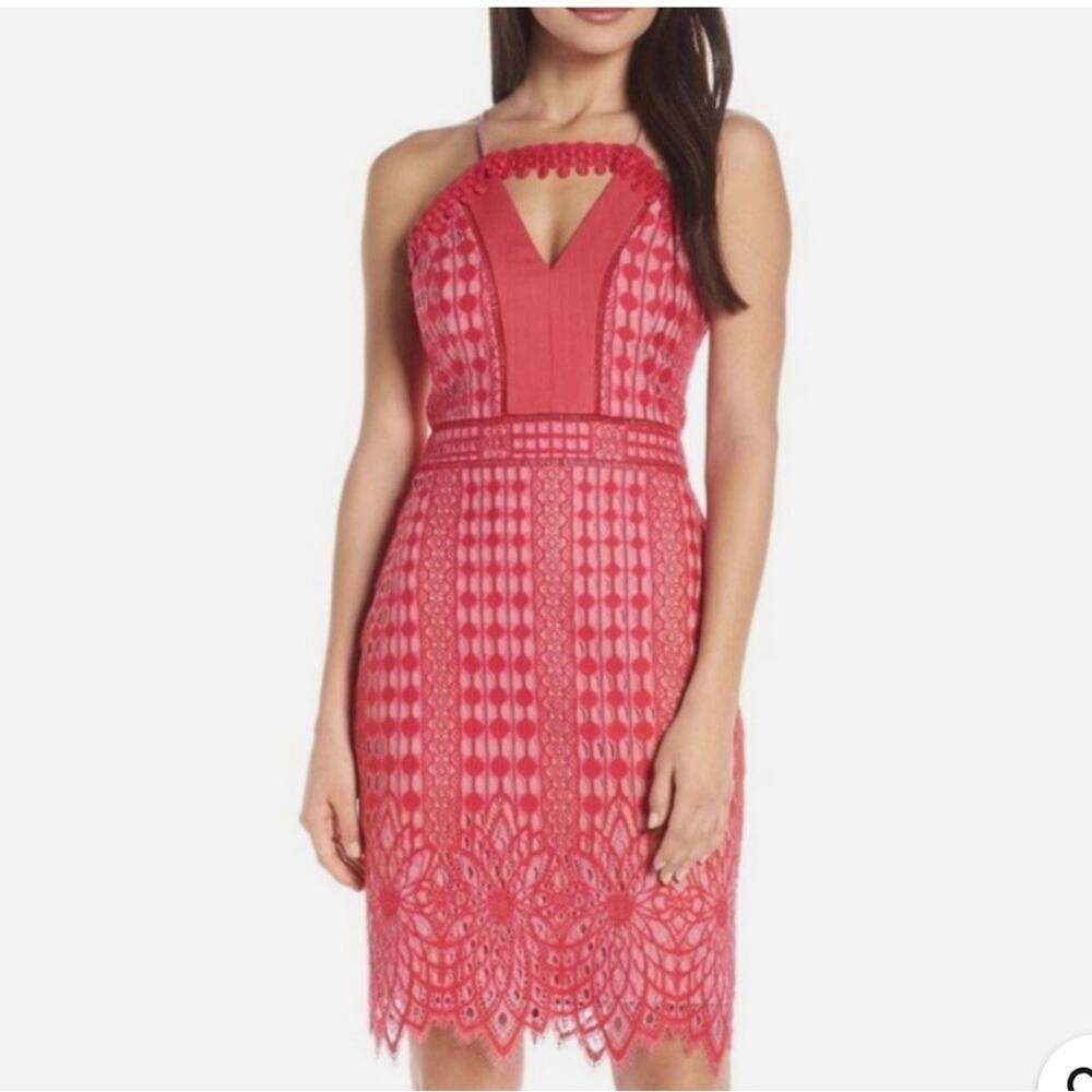 Harlyn contrast Lace shiffon Nordstrom Size Large woman dress